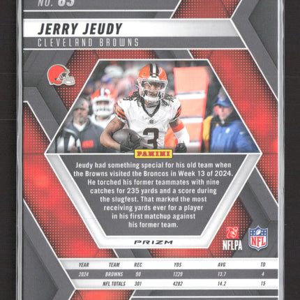 2025 Panini Mosaic Football Jerry Jeudy #83 Blue