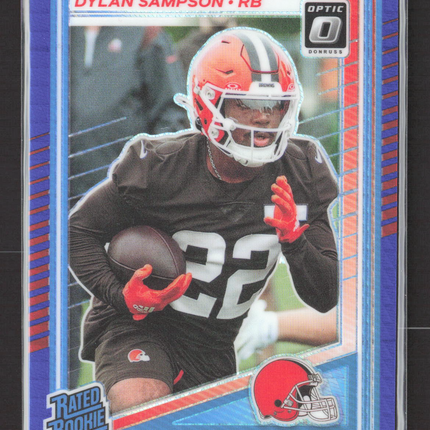 2025 Panini Donruss Optic Dylan Sampson #238 Blue Hyper