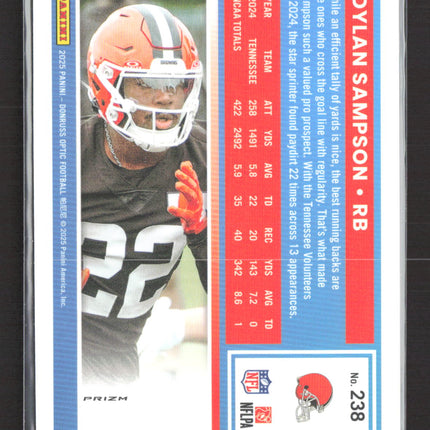 2025 Panini Donruss Optic Dylan Sampson #238 Blue Hyper
