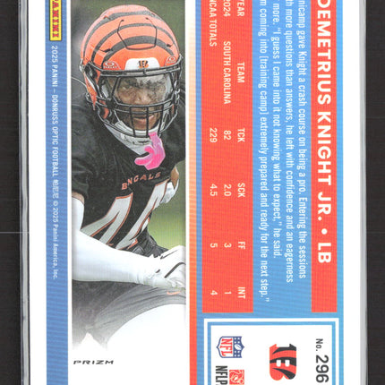 2025 Panini Donruss Optic Demetrius Knight Jr. #296 Blue Hyper