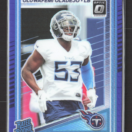 2025 Panini Donruss Optic Prizm Oluwafemi Oladejo #280 blue hyper
