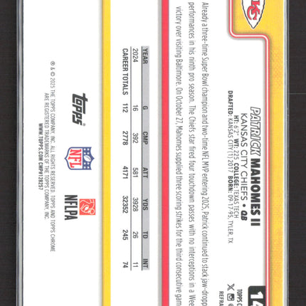 2025 Topps Chrome Patrick Mahomes II #148 Refractor