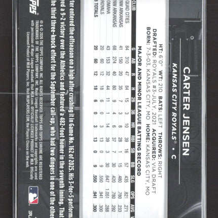 2026 Topps Chrome Black Carter Jensen #58 RC 14/50 Gold
