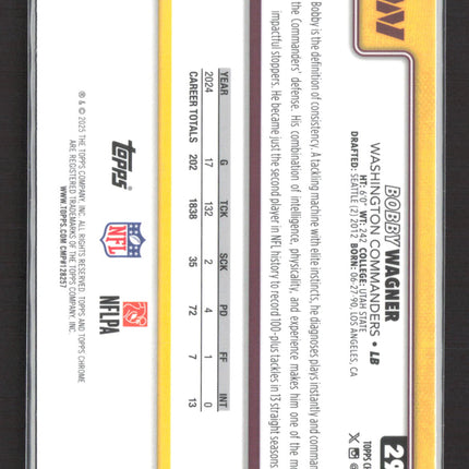 2025 Topps Chrome Bobby Wagner #299 RayWave