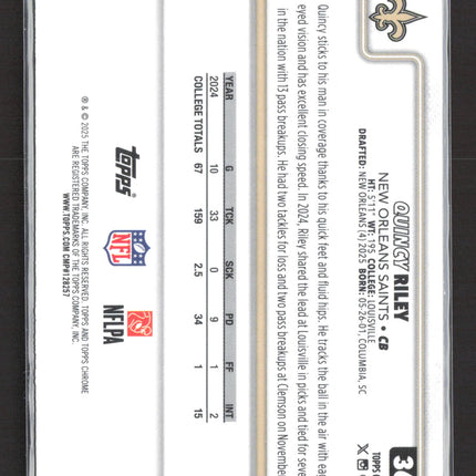 2025 Topps Chrome Quincy Riley #369 RC Leather