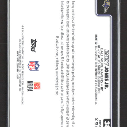 2025 Topps Chrome Emery Jones Jr. #386 Leather RC