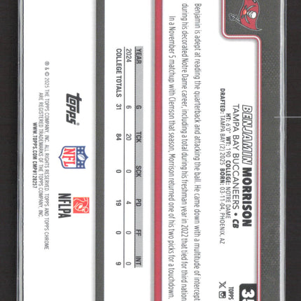 2025 Topps Chrome Benjamin Morrison #355 RC Red White Blue