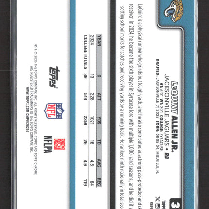2025 Topps Chrome LeQuint Allen Jr. #384 Refractor RC