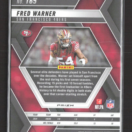 2025 Panini Mosaic Prizm Fred Warner #165 Silver