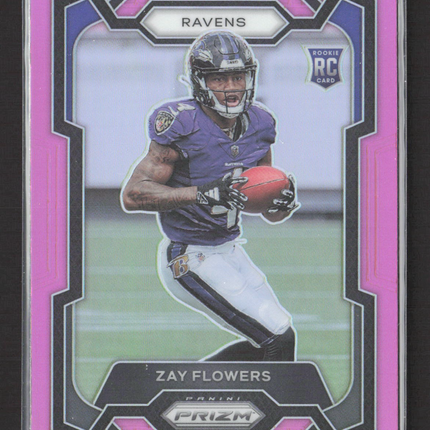 2023 Panini Prizm Zay Flowers #307 Pink RC