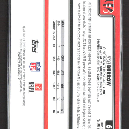 2025 Topps Chrome Joe Burrow #61 pulsar
