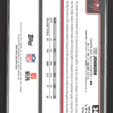 2025 Topps Chrome Tez Johnson #342 Refractor RC