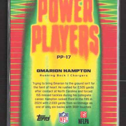 2025 Topps Chrome Power Players Omarion Hampton #PP-17 RC