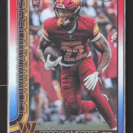 2025 Topps Chrome Jacory Croskey-Merritt #387 RC red white blue