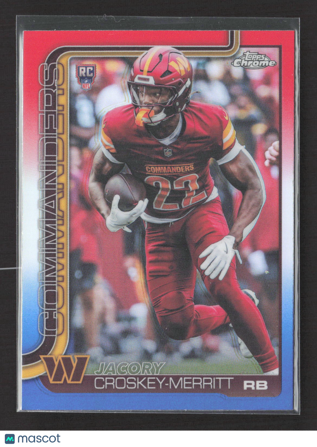 2025 Topps Chrome Jacory Croskey-Merritt #387 RC red white blue