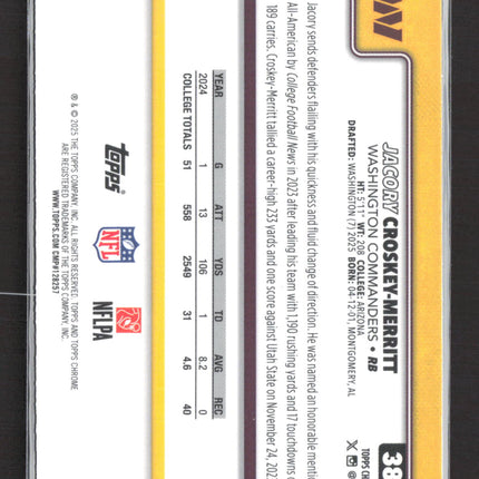 2025 Topps Chrome Jacory Croskey-Merritt #387 RC red white blue