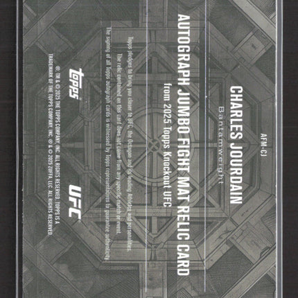 2025 Topps Knockout UFC Charles Jourdain Autograph Jumbo Fight Mat Relic /199