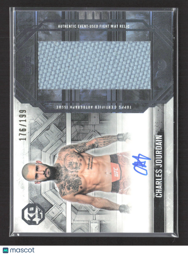 2025 Topps Knockout UFC Charles Jourdain Autograph Jumbo Fight Mat Relic /199