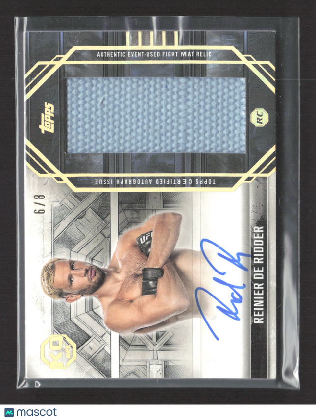 2025 Topps Knockout UFC Reinier de Ridder #AFM-RD RC 6/8 Fight Mat Relic Auto