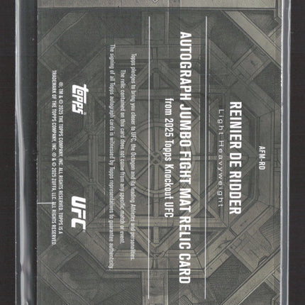2025 Topps Knockout UFC Reinier de Ridder #AFM-RD RC 6/8 Fight Mat Relic Auto