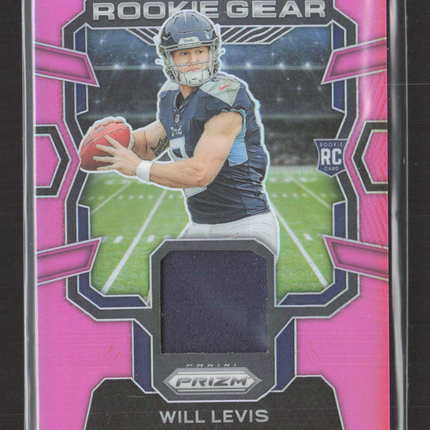 2023 Panini Prizm Rookie Gear Will Levis #RG-WL Pink RC Jersey