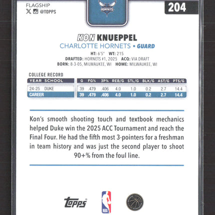 2025 Topps Flagship Kon Knueppel #204 RC