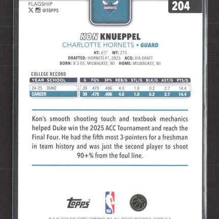 2025 Topps Flagship Kon Knueppel #204 RC