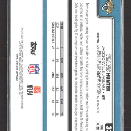 2025 Topps Chrome Travis Hunter #332 RC