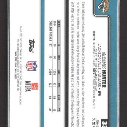 2025 Topps Chrome Travis Hunter #332 RC