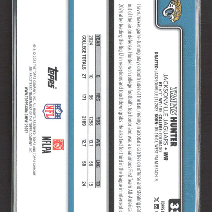 2025 Topps Chrome Travis Hunter #332 Pulsar RC