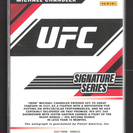 2022 Panini Donruss Signature Series Michael Chandler #SS-MCH Gold Auto /10