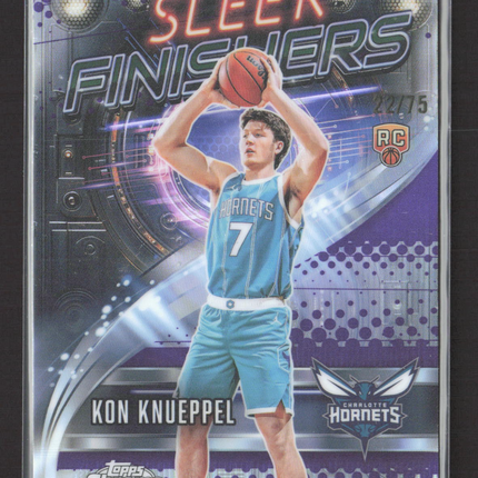 2025 Topps Chrome Sleek Finishers Kon Knueppel #SF-24 Purple RC 22/75