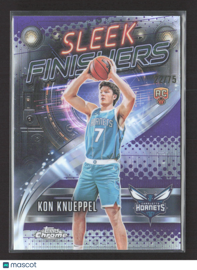 2025 Topps Chrome Sleek Finishers Kon Knueppel #SF-24 Purple RC 22/75