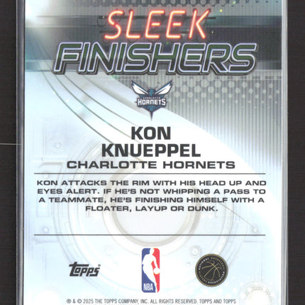 2025 Topps Chrome Sleek Finishers Kon Knueppel #SF-24 Purple RC 22/75