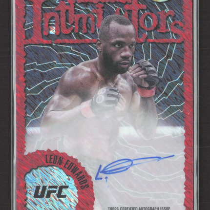 2024 Topps Finest UFC Intimidators Leon Edwards #IA-LED Red Shimmer Auto