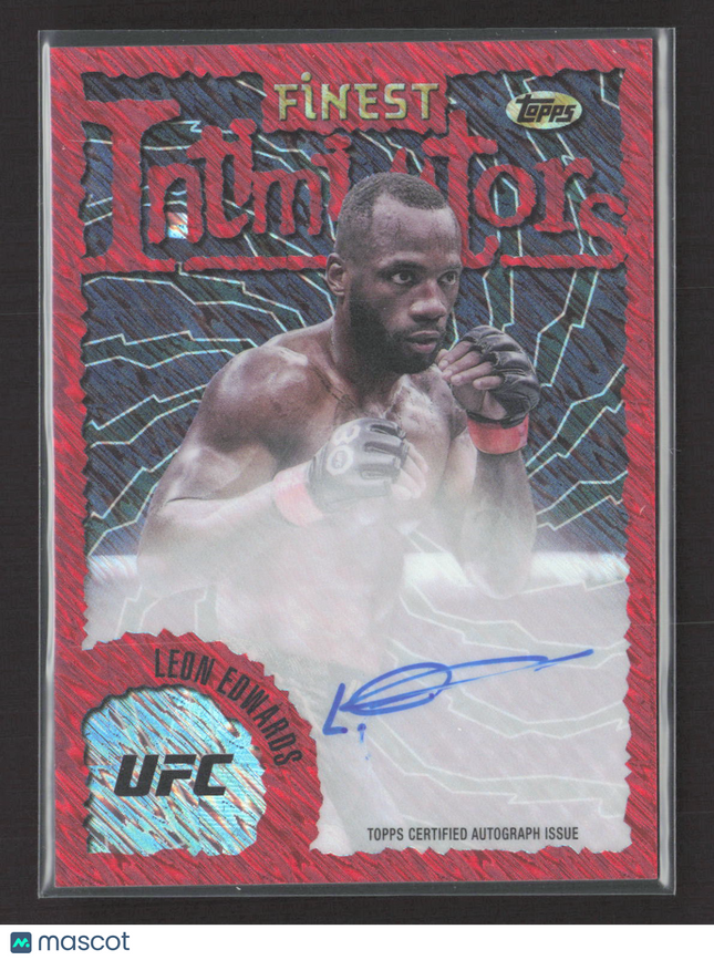 2024 Topps Finest UFC Intimidators Leon Edwards #IA-LED Red Shimmer Auto