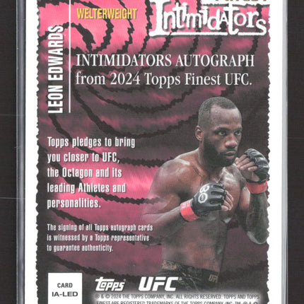 2024 Topps Finest UFC Intimidators Leon Edwards #IA-LED Red Shimmer Auto