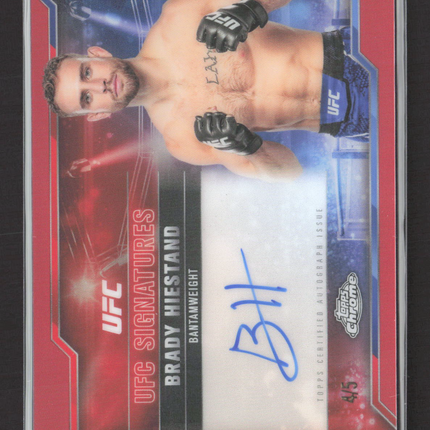 2025 Topps Chrome UFC Signatures Brady Hiestand #SIG-BH Red 4/5 Auto
