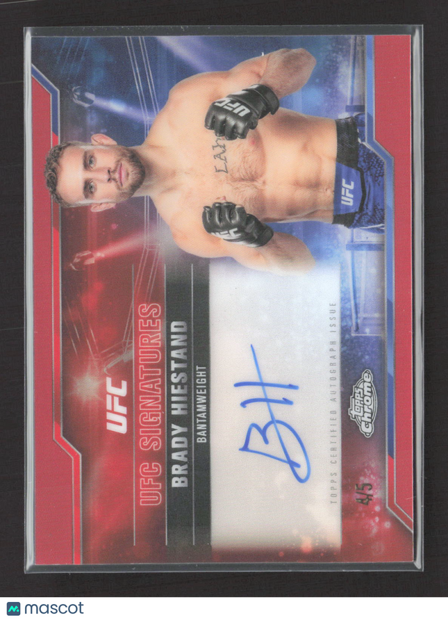 2025 Topps Chrome UFC Signatures Brady Hiestand #SIG-BH Red 4/5 Auto