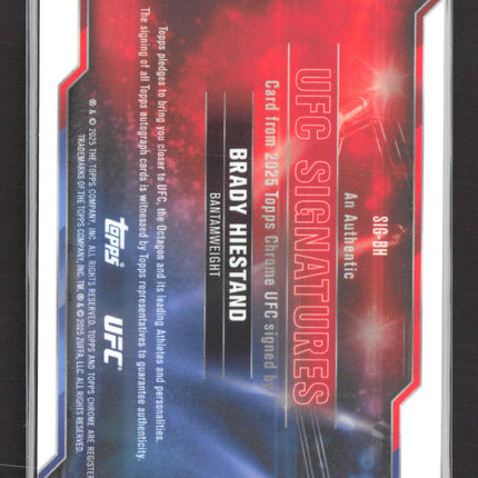 2025 Topps Chrome UFC Signatures Brady Hiestand #SIG-BH Red 4/5 Auto