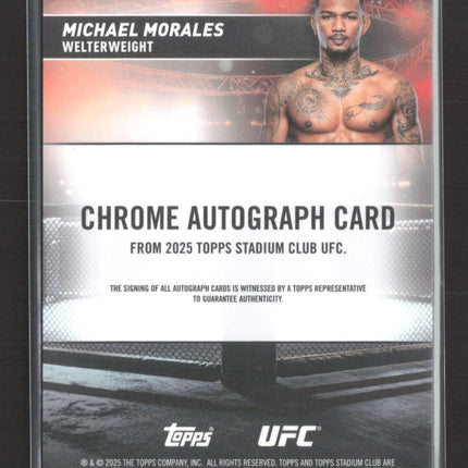 2025 Topps Stadium Club Chrome UFC Michael Morales #CAS-MMO Auto Refractor