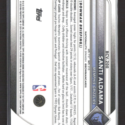 2025 Bowman Chrome Santi Aldama #BCV-200 Pink Mojo Refractor /299