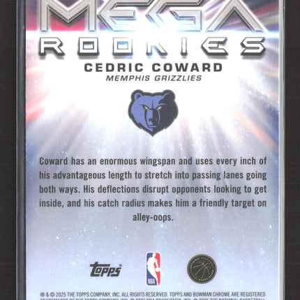 2025 Topps Bowman Chrome Mega Rookies Cedric Coward #MR-11 Mojo Refractor RC