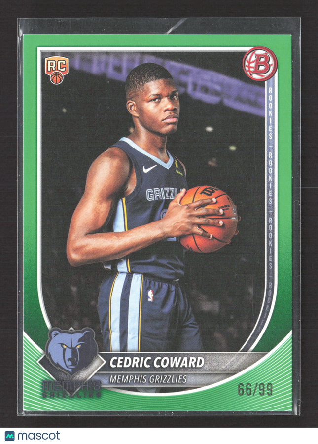 2025 Topps Bowman Cedric Coward #11 Green RC 66/99