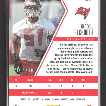 2017 Panini Phoenix Kendell Beckwith #197 RC 290/299