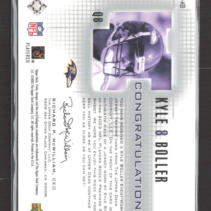 2003 Upper Deck Finite Jerseys Kyle Boller #FJ-KB Jersey
