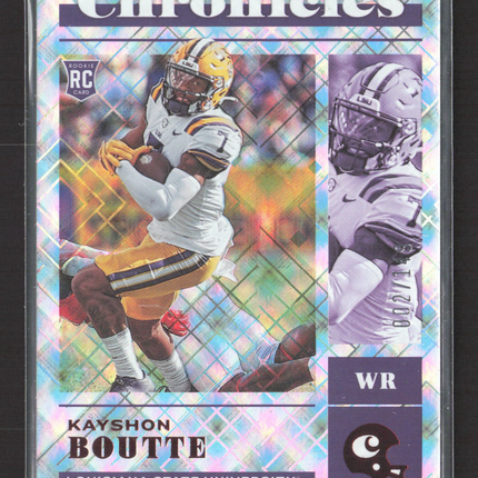 2023 Panini Chronicles Draft Picks Kayshon Boutte #17 Silver Prizm RC 002/149