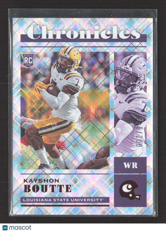 2023 Panini Chronicles Draft Picks Kayshon Boutte #17 Silver Prizm RC 002/149