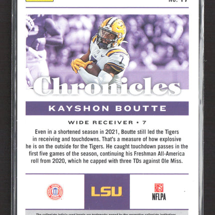2023 Panini Chronicles Draft Picks Kayshon Boutte #17 Silver Prizm RC 002/149