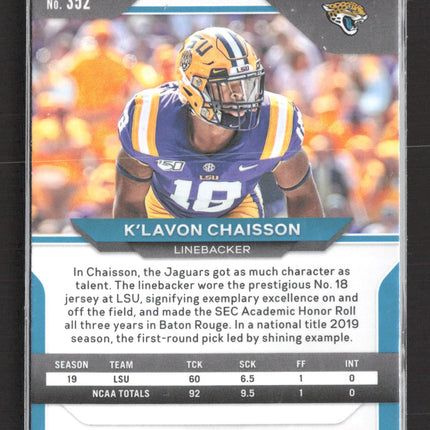 2020 Panini Prizm K'Lavon Chaisson #352 Orange Lazer RC